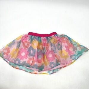 DISNEY MINNIE Girl's Pink & Blue Floral Lined Skirt Size 4T
